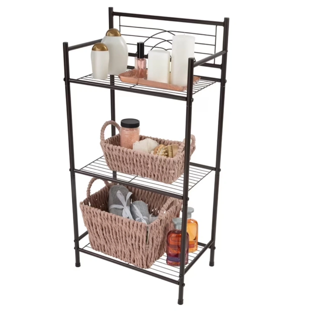 3 Shelves Tiered Iron Storage Shelf in Oil Rubbed Bronze view 4