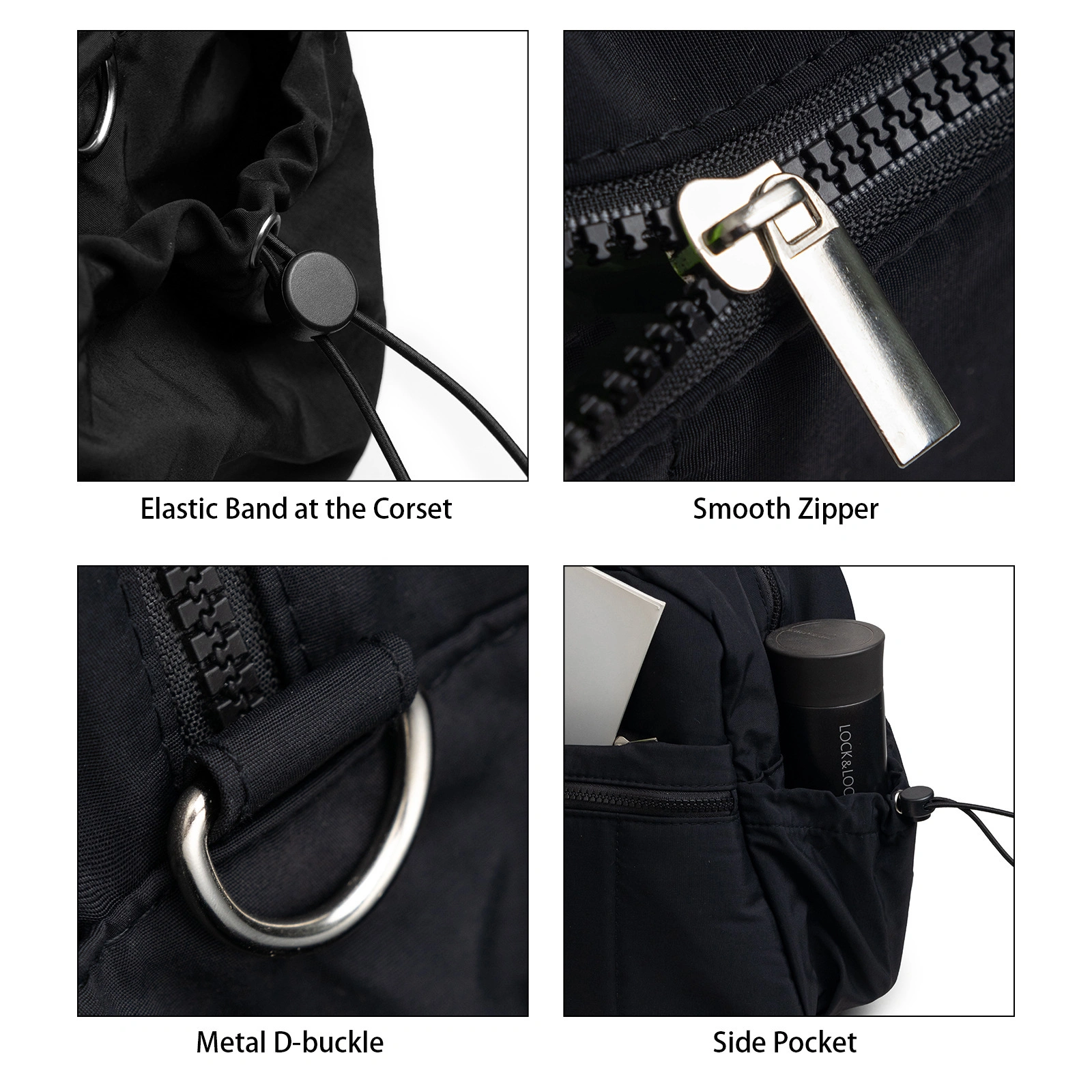 Purple Fluffy Shoulder Bag Large Capacity Waterproof Tote Luggage Travel Handbag Multi Zipper Pocket Sports Fitness Day Bag view 4