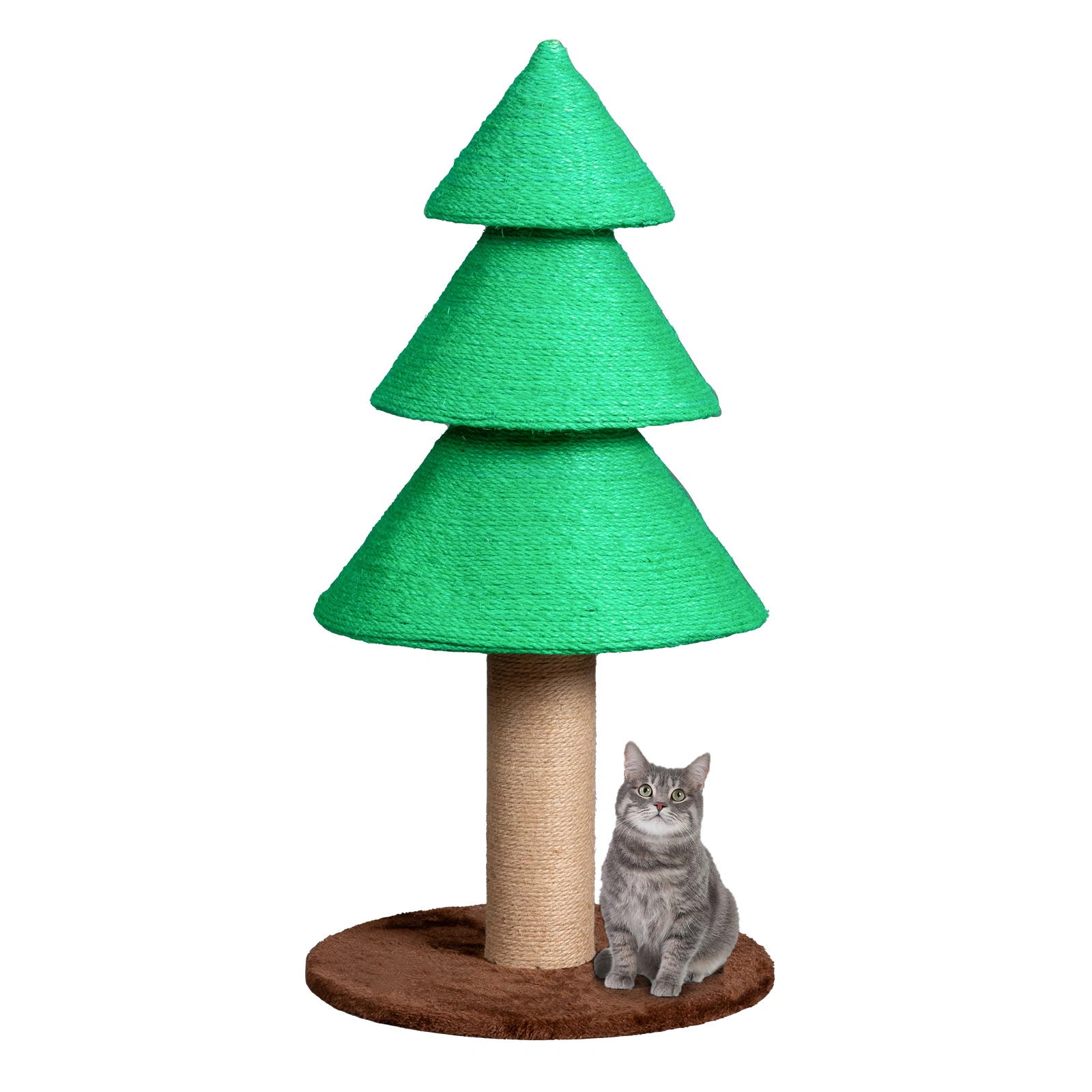 31.5 Inch Christmas Tree Cat Scratcher, Large Sisal Cat Scratch Tower for Indoor Cats, Green view 7