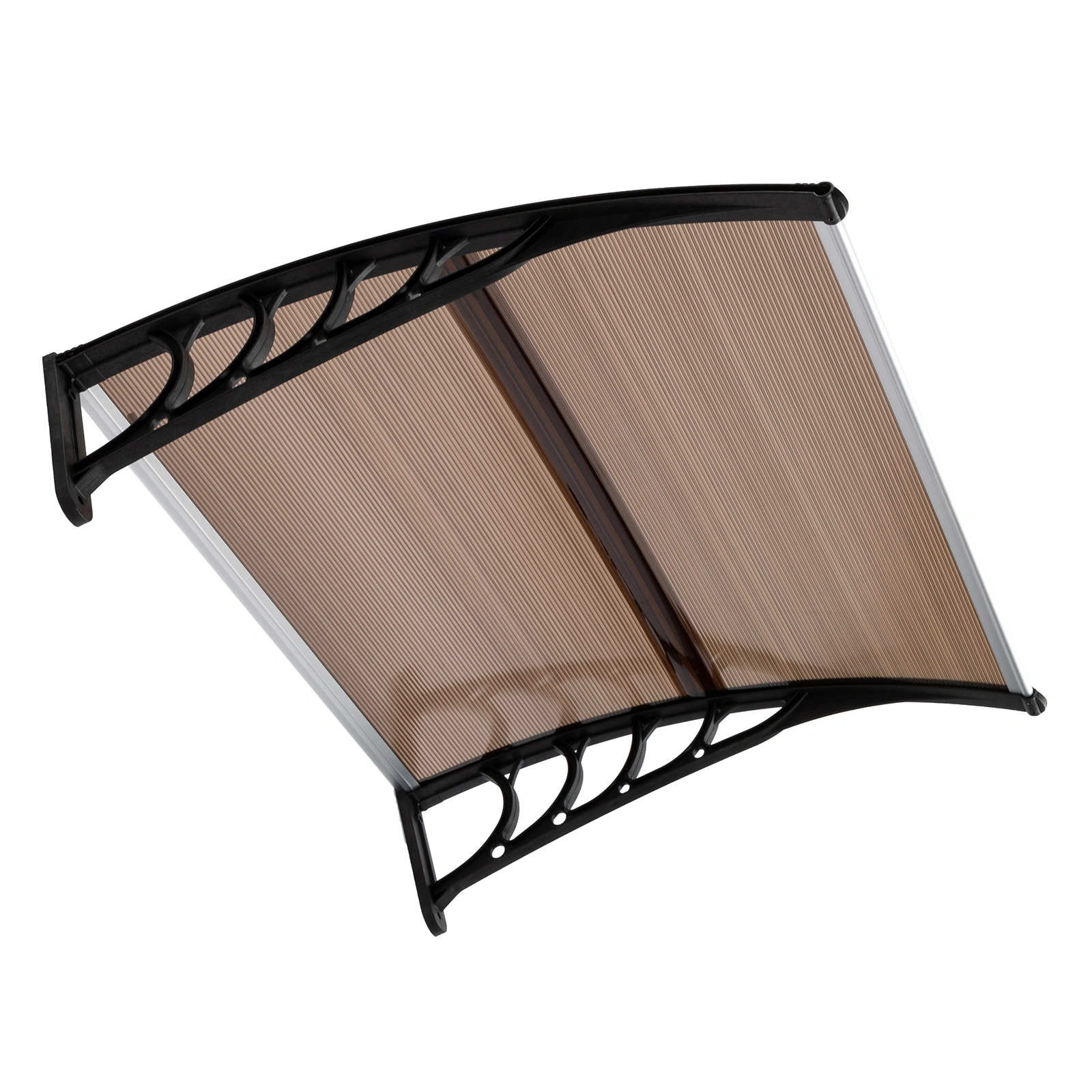 40x38in Door & Window Rain Cover, Brown Eaves Board with Black Holder, Household Weather Protection