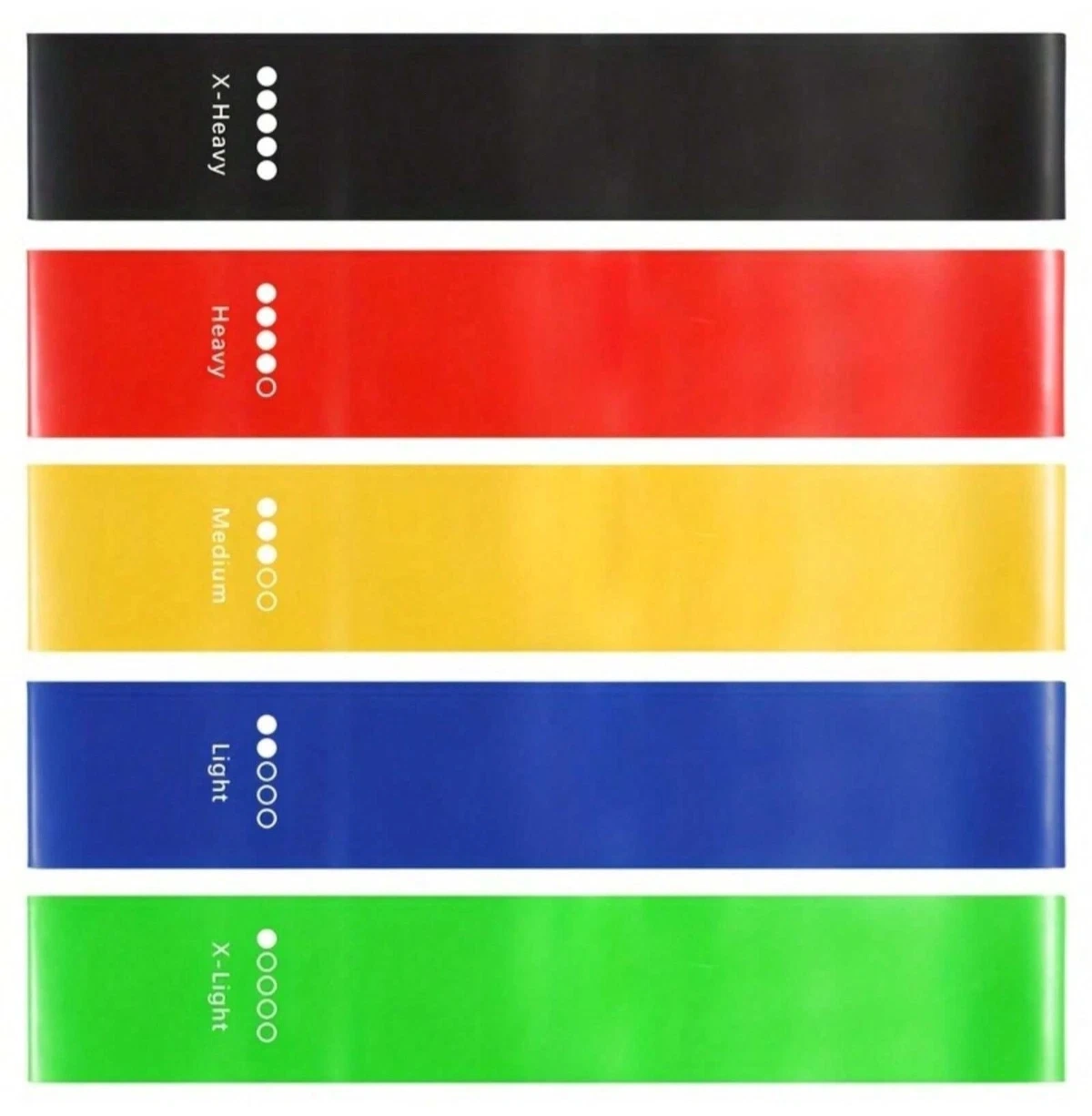 5 Pack Resistance Loop Bands TPE Exercise Bands for Yoga Fitness Strength Training, Colorful Set of 5 Resistance Bands view 8