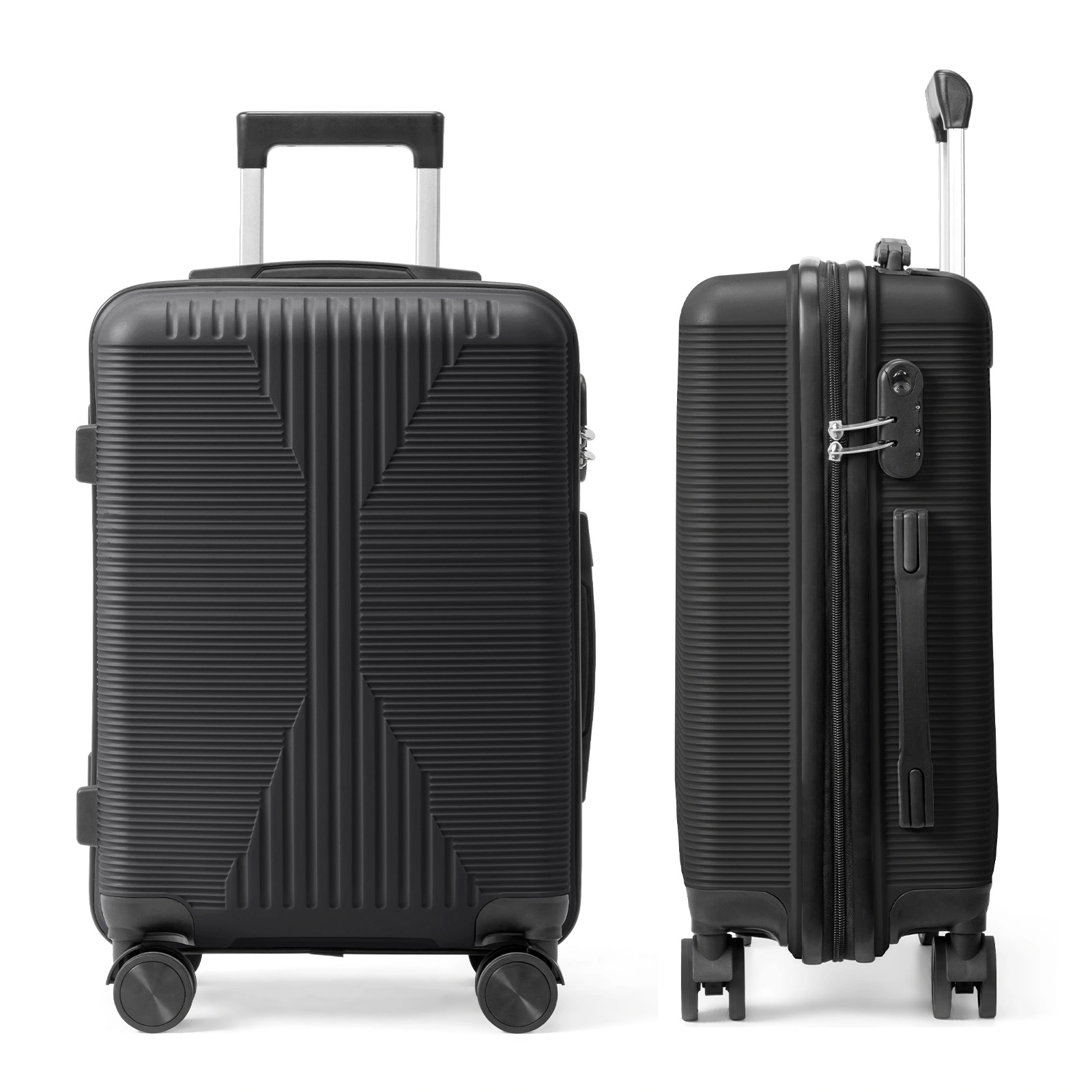 20in PP Trolley Case, Black Travel Suitcase with Spinner Wheels, Lightweight Carry-On Luggage view 21
