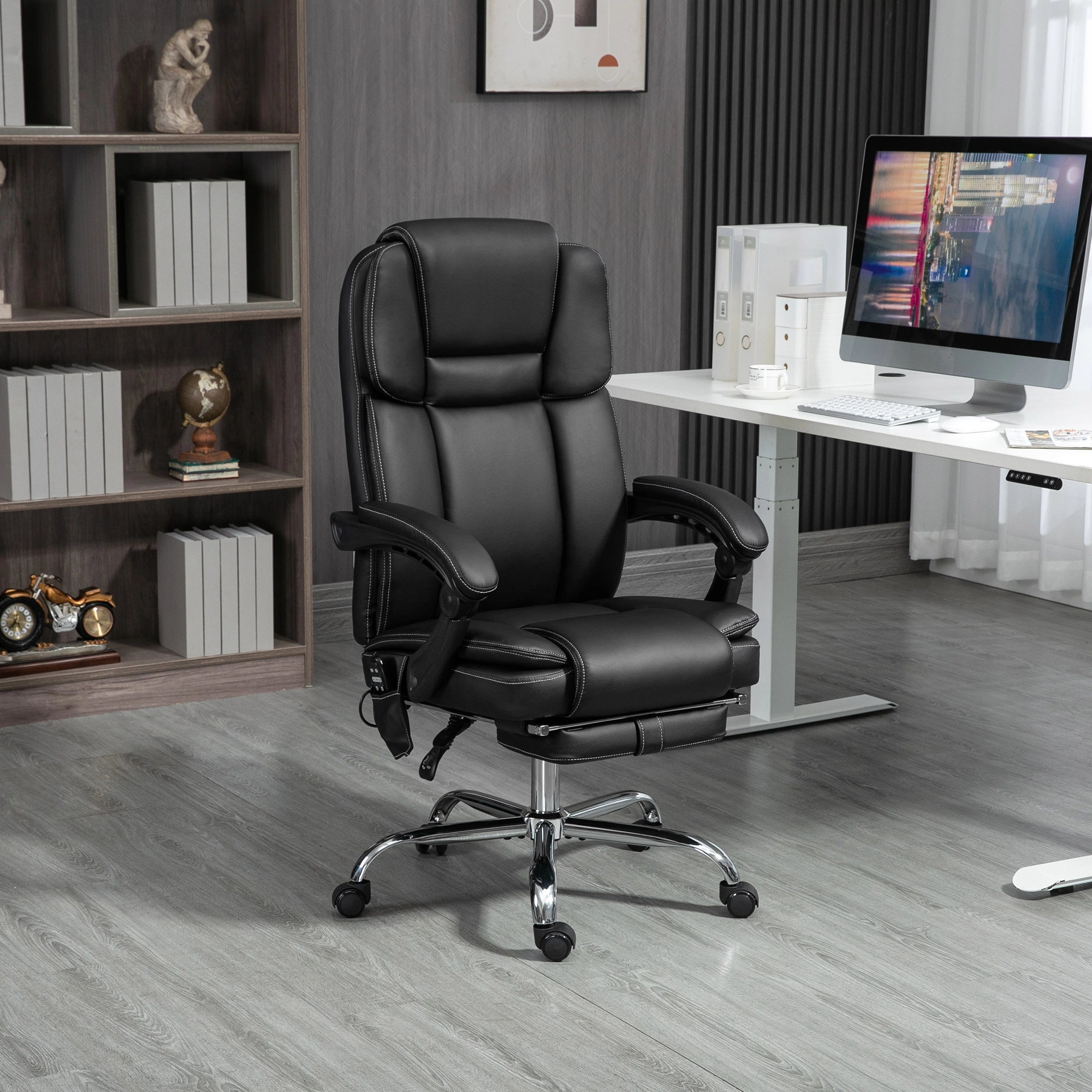 Ergonomic Office Chair with Massage Back Support, Adjustable Height Swivel Computer Desk Chair for Home Work