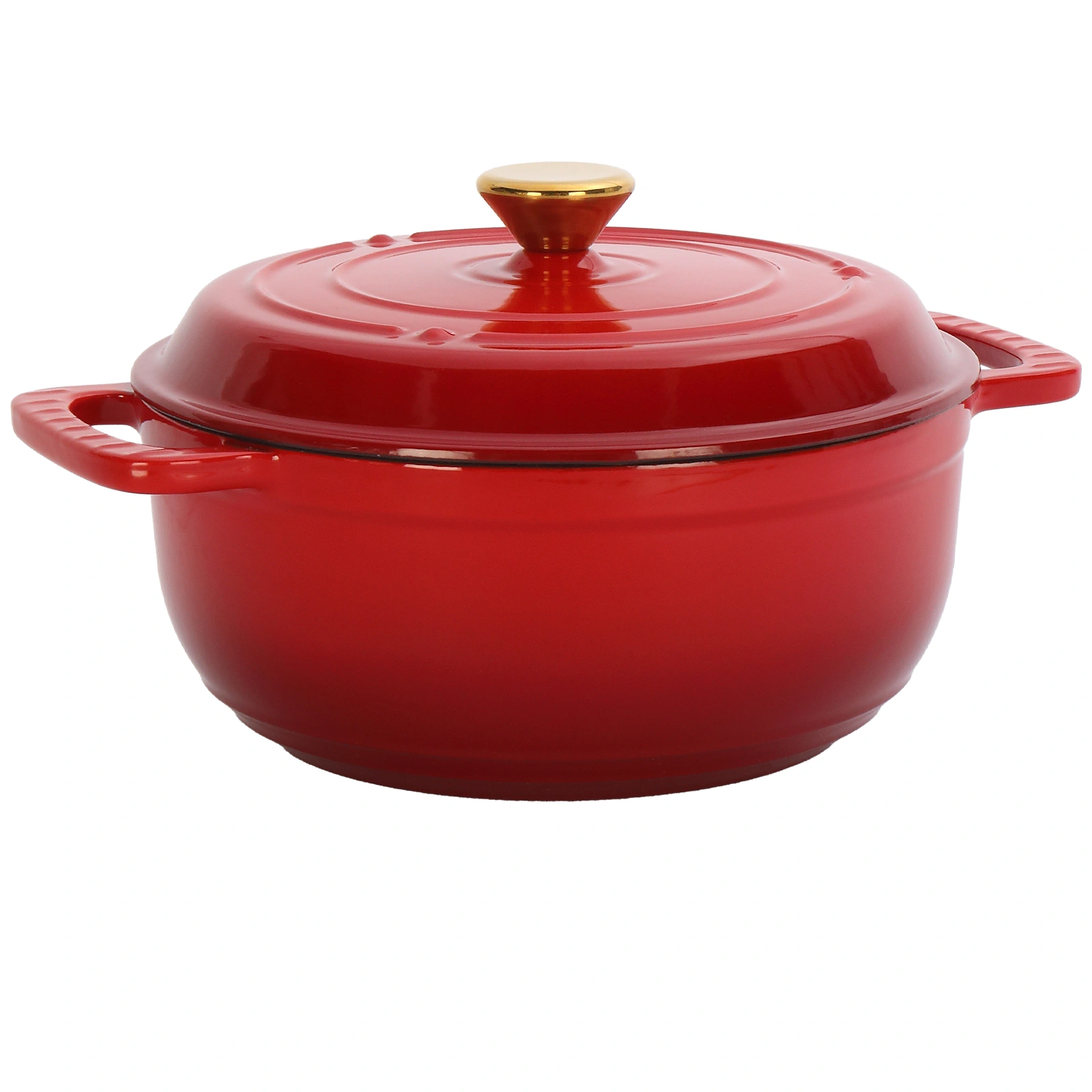 Cast Iron Dutch Oven 7.5QT Enamel Pot, Gradient Red, Includes 2 Silicone Gloves, Enameled Cast Iron Casserole