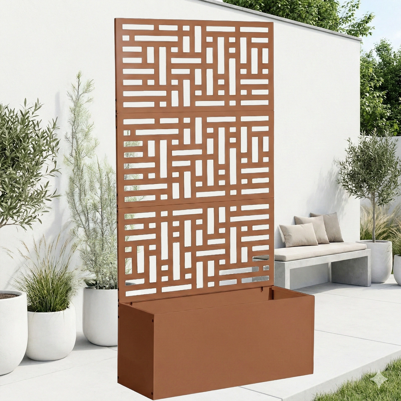 Metal Garden Bed with Trellis, 70" Height Planter Box for Climbing Plants & Vegetables, Metal Garden Box with Drainage Holes view 5