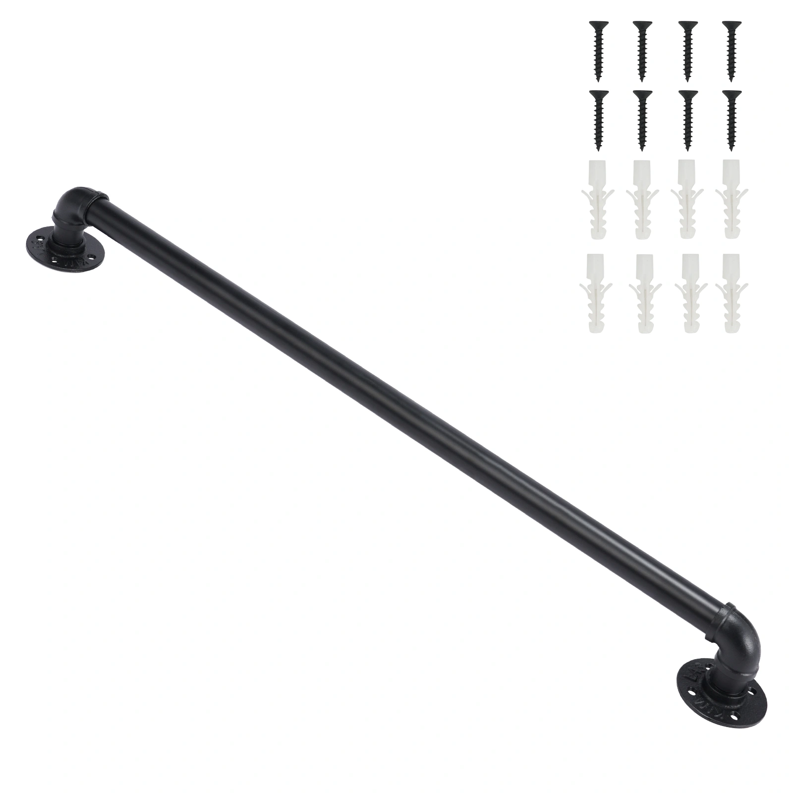 3FT Iron Courtyard Stair Handrail Black Wrought Style Railing