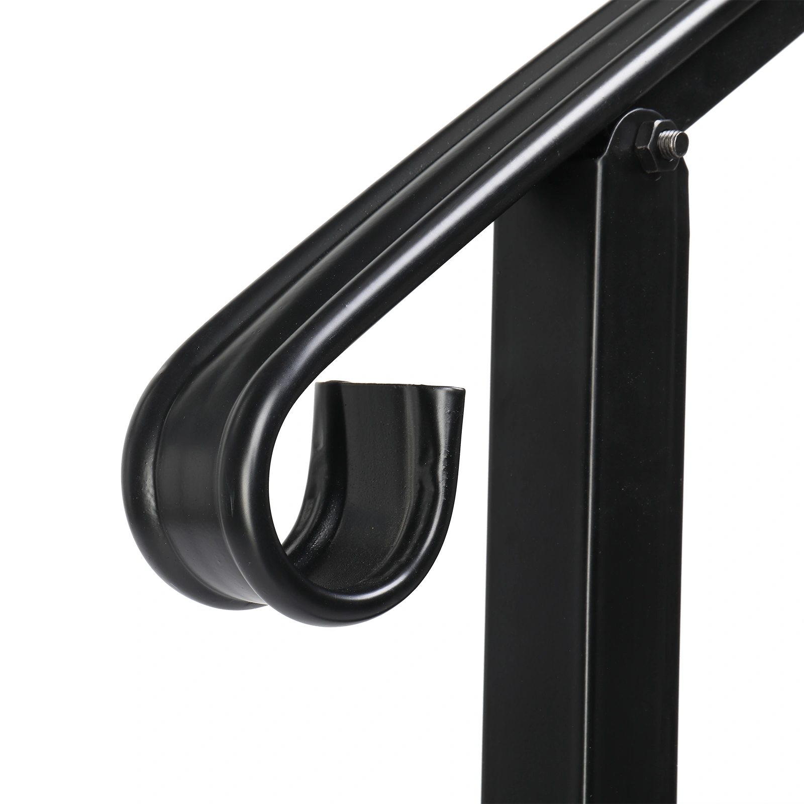 Artisasset Matte Black Outdoor Iron Handrail, 1st Tier Stair Railing, Wrought Steel Balustrade for Deck & Porch view 5