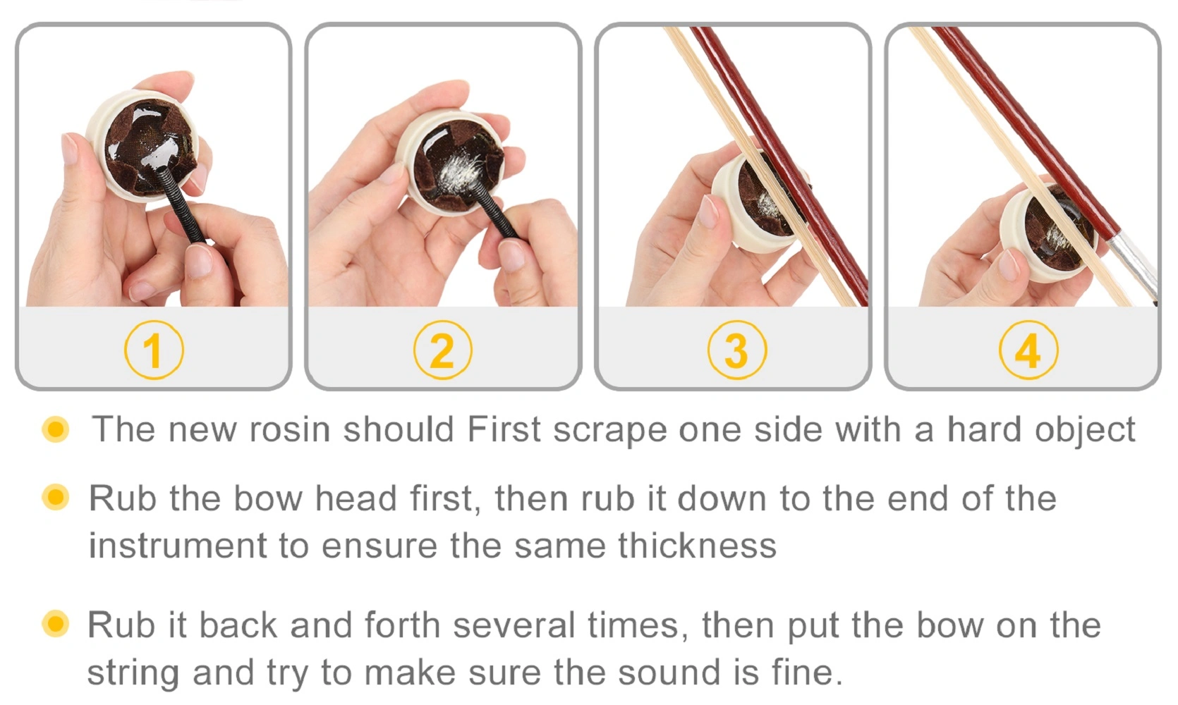 New 1/8 Acoustic Violin Case Bow Rosin Natural view 18