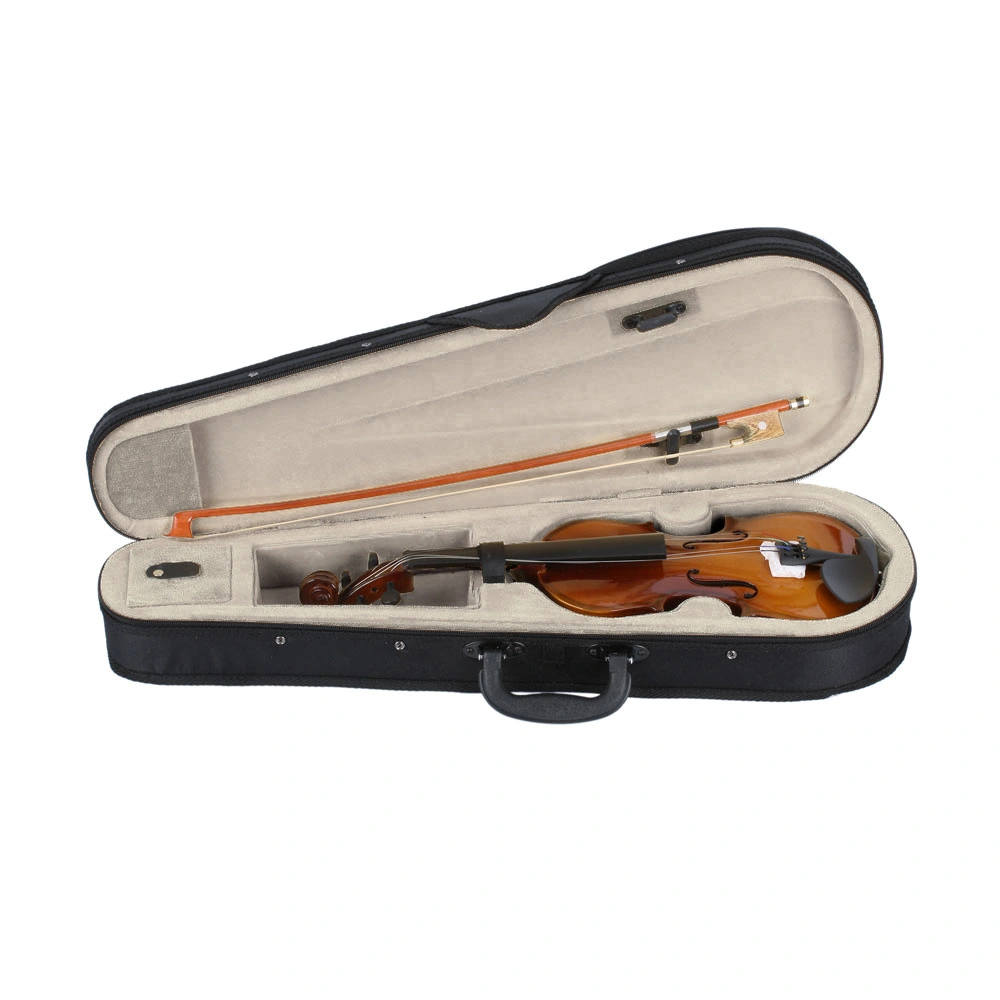 New 1/8 Acoustic Violin Case Bow Rosin Natural view 2