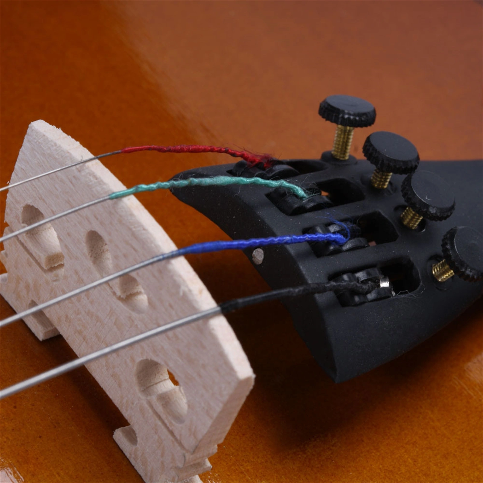 New 1/8 Acoustic Violin Case Bow Rosin Natural view 9