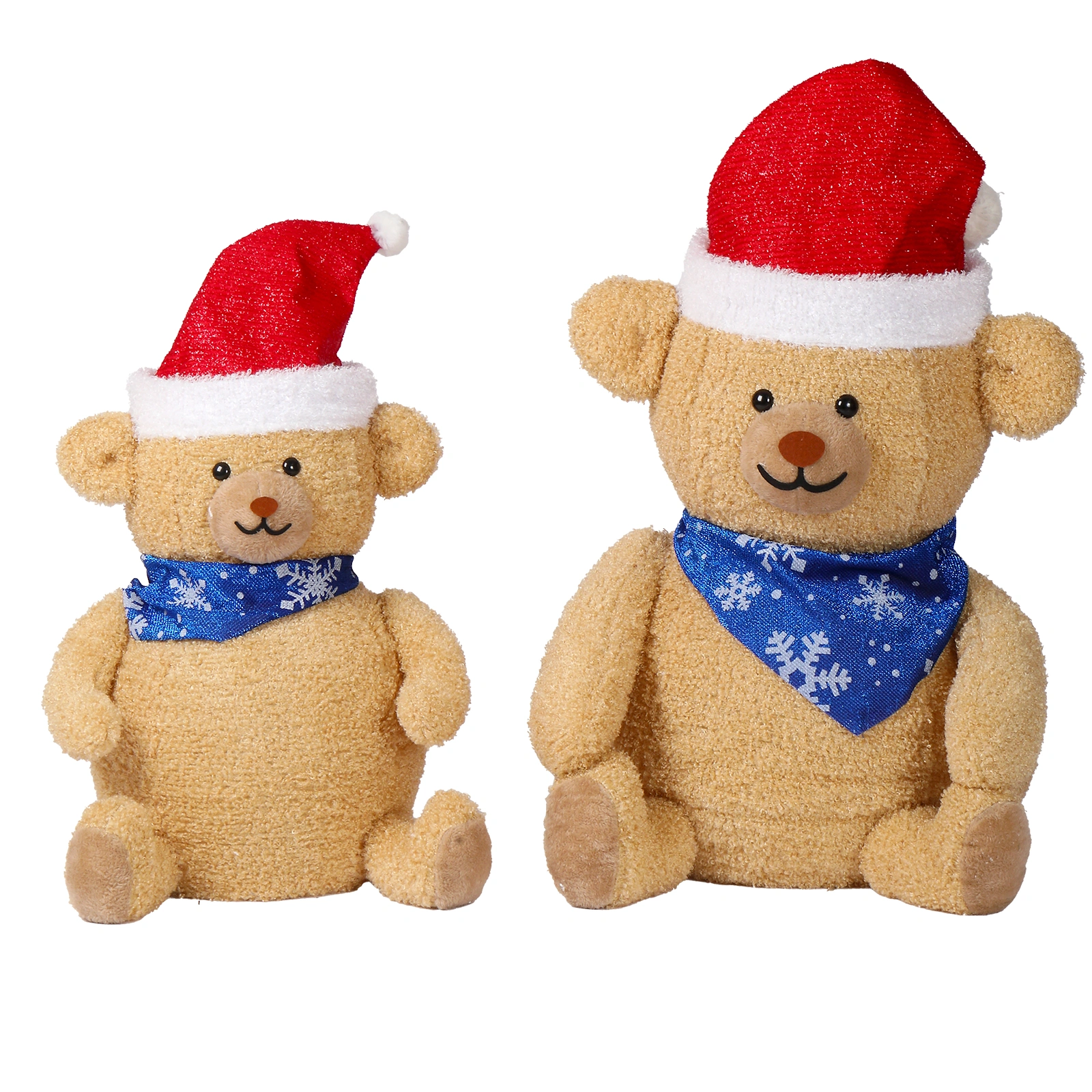 2 Pack Lighted Plush Bear Christmas Decorations 60 Warm White LED Pre-lit Holiday Ornament Indoor Outdoor Xmas Display