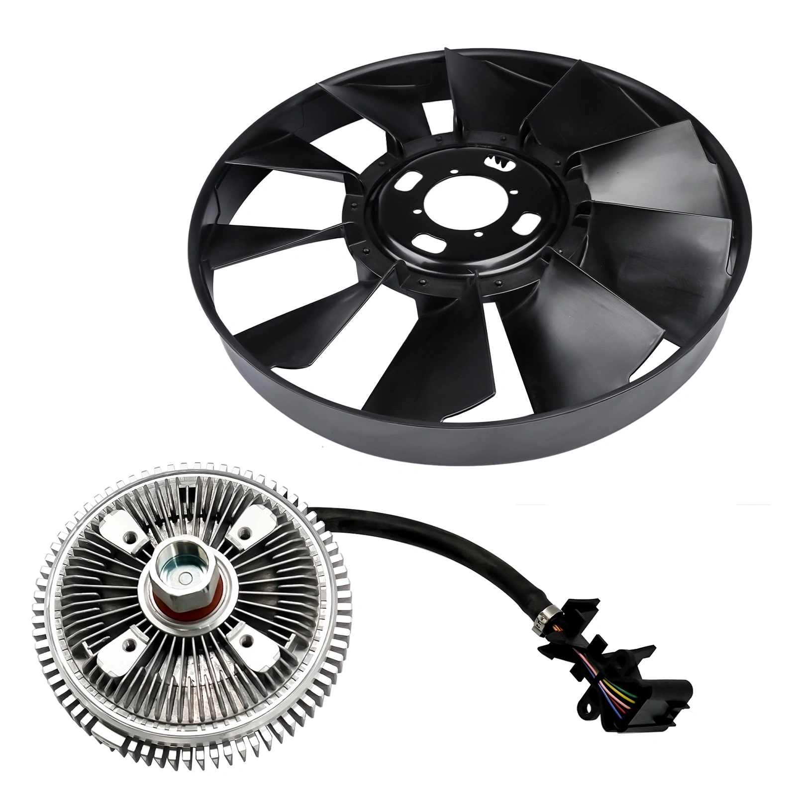 Engine Cooling Fan Blade Clutch Kit for Buick Rainier, Chevrolet Trailblazer, GMC Envoy 2002-2009, Black