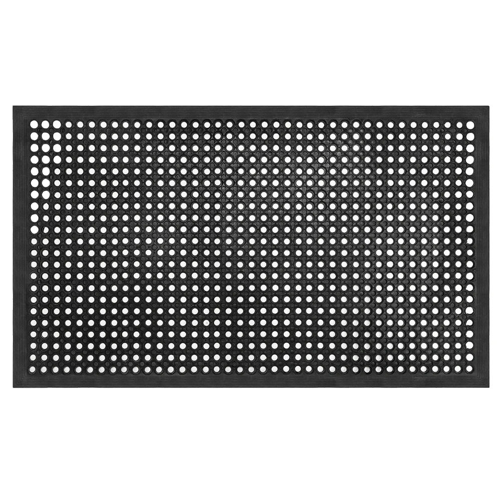 Industrial Hexagonal Anti-Fatigue Mat 150x90cm - Non-Slip Rubber Kitchen Bar Floor Mat with Drainage, Heavy-Duty Commercial Grade