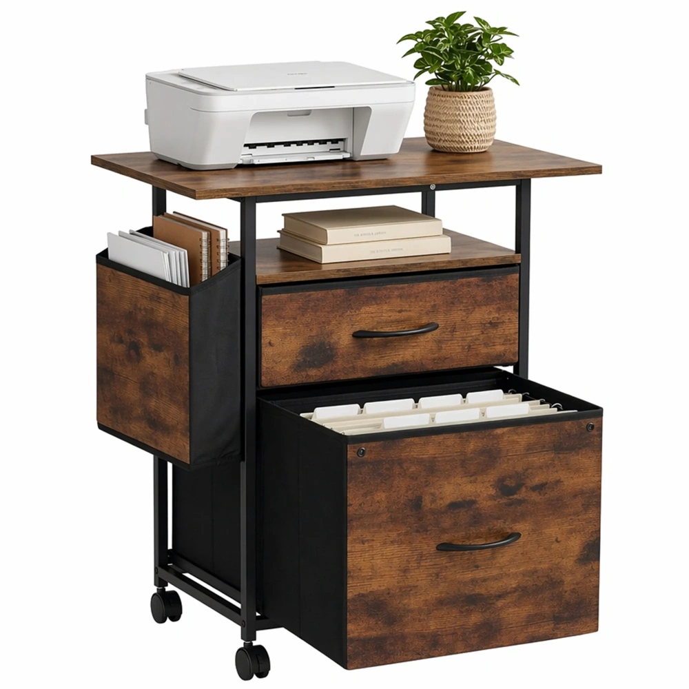 2-Drawer File Cabinet, Metal Storage Cabinet for Hanging Files Letter Legal F4 A4 Size, Rust Resistant Office Organizer