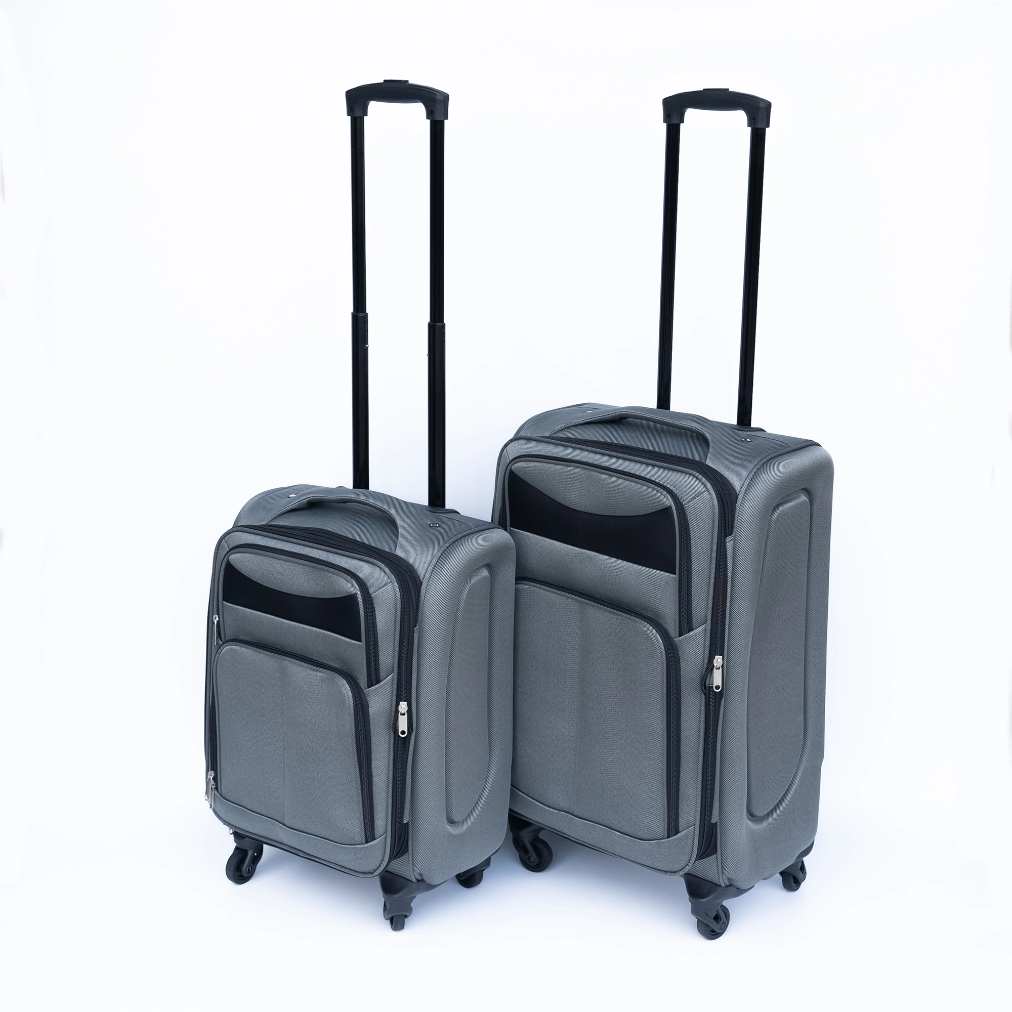 2-Piece Suitcase Set 20"+24" Oxford Trolley Luggage Gray Universal Wheels No Lock