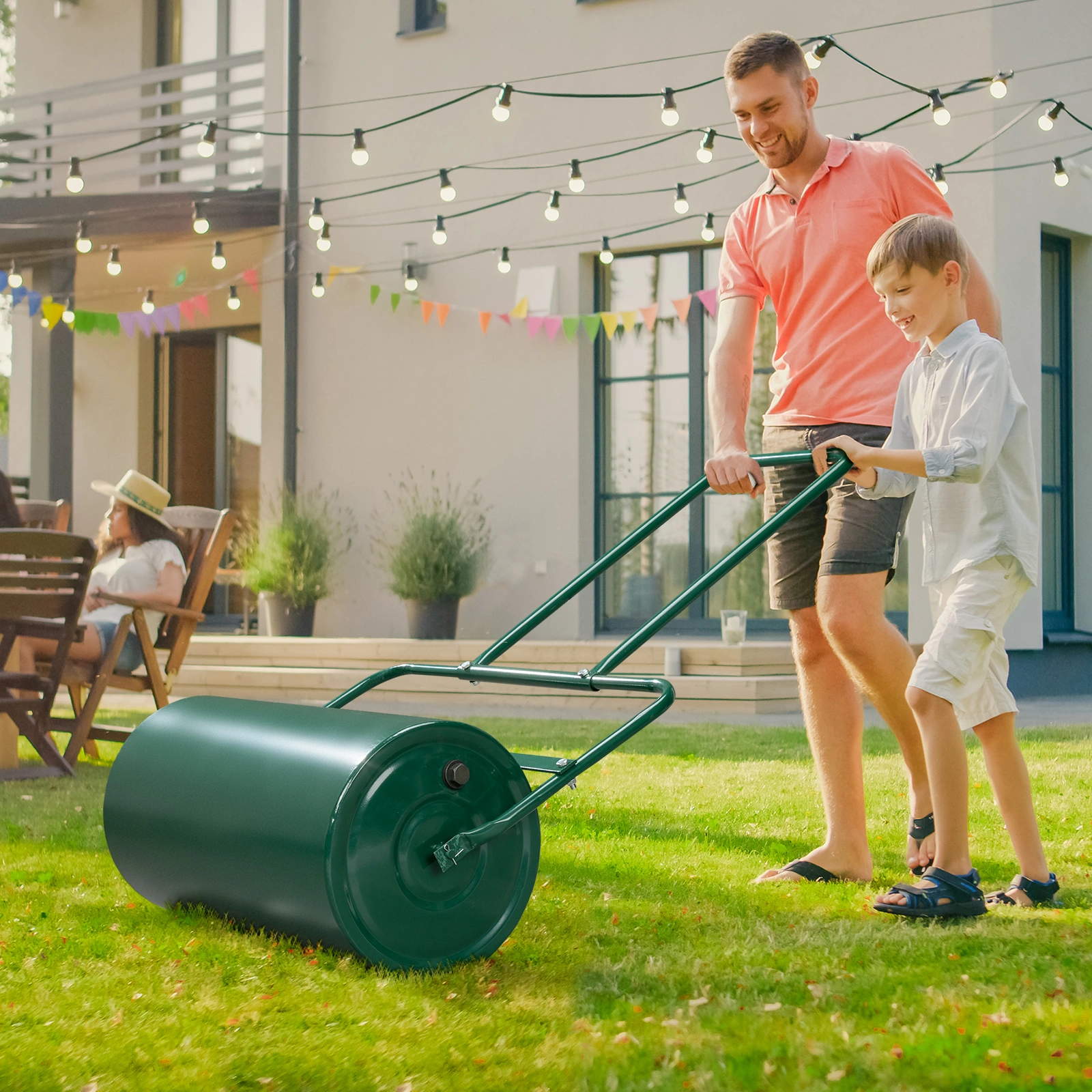 24 Inch Iron Lawn Roller for Garden, Cylindrical Compactor with Black Finish, Compatible with 90673505, Heavy Duty Yard Tool view 16