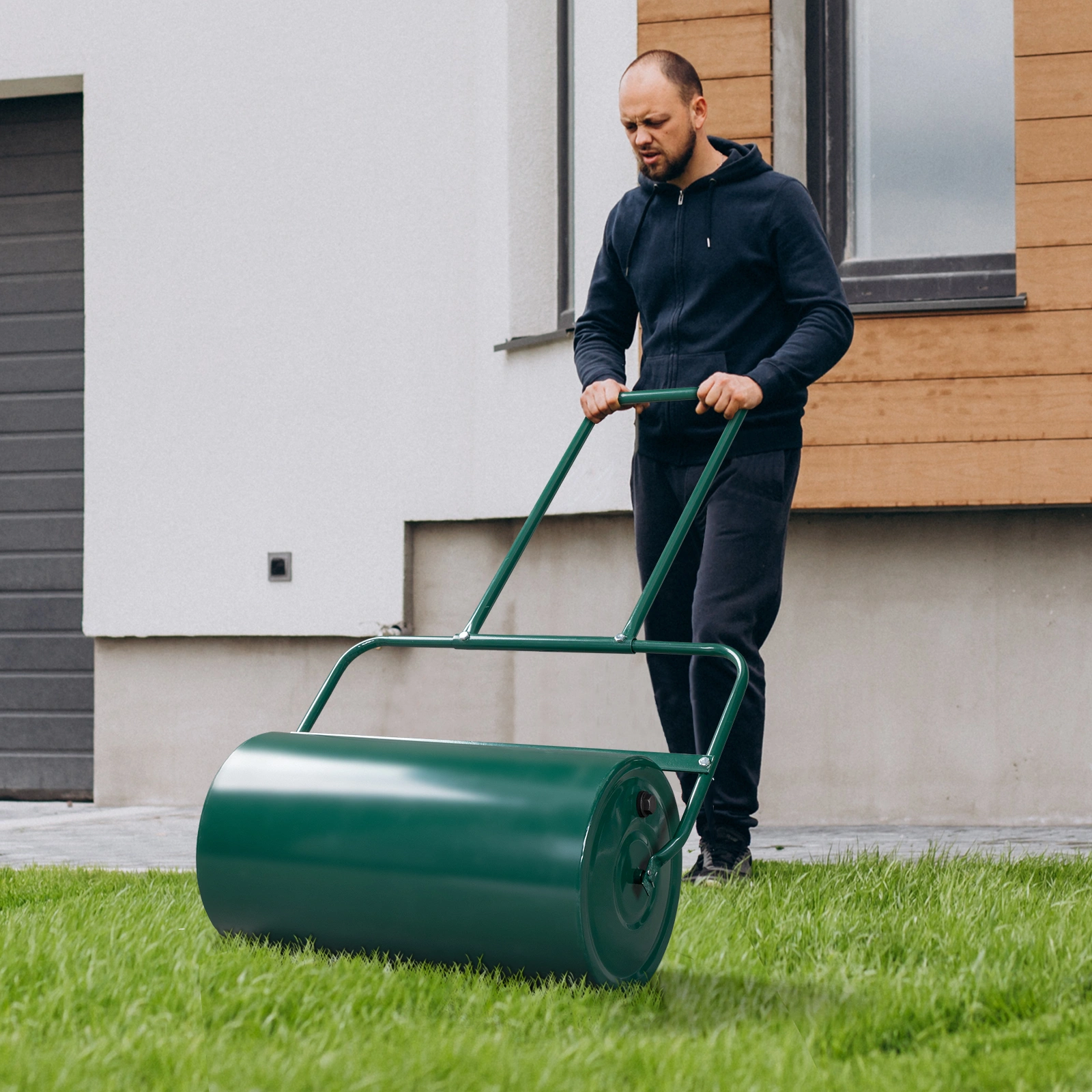 24 Inch Iron Lawn Roller for Garden, Cylindrical Compactor with Black Finish, Compatible with 90673505, Heavy Duty Yard Tool view 19