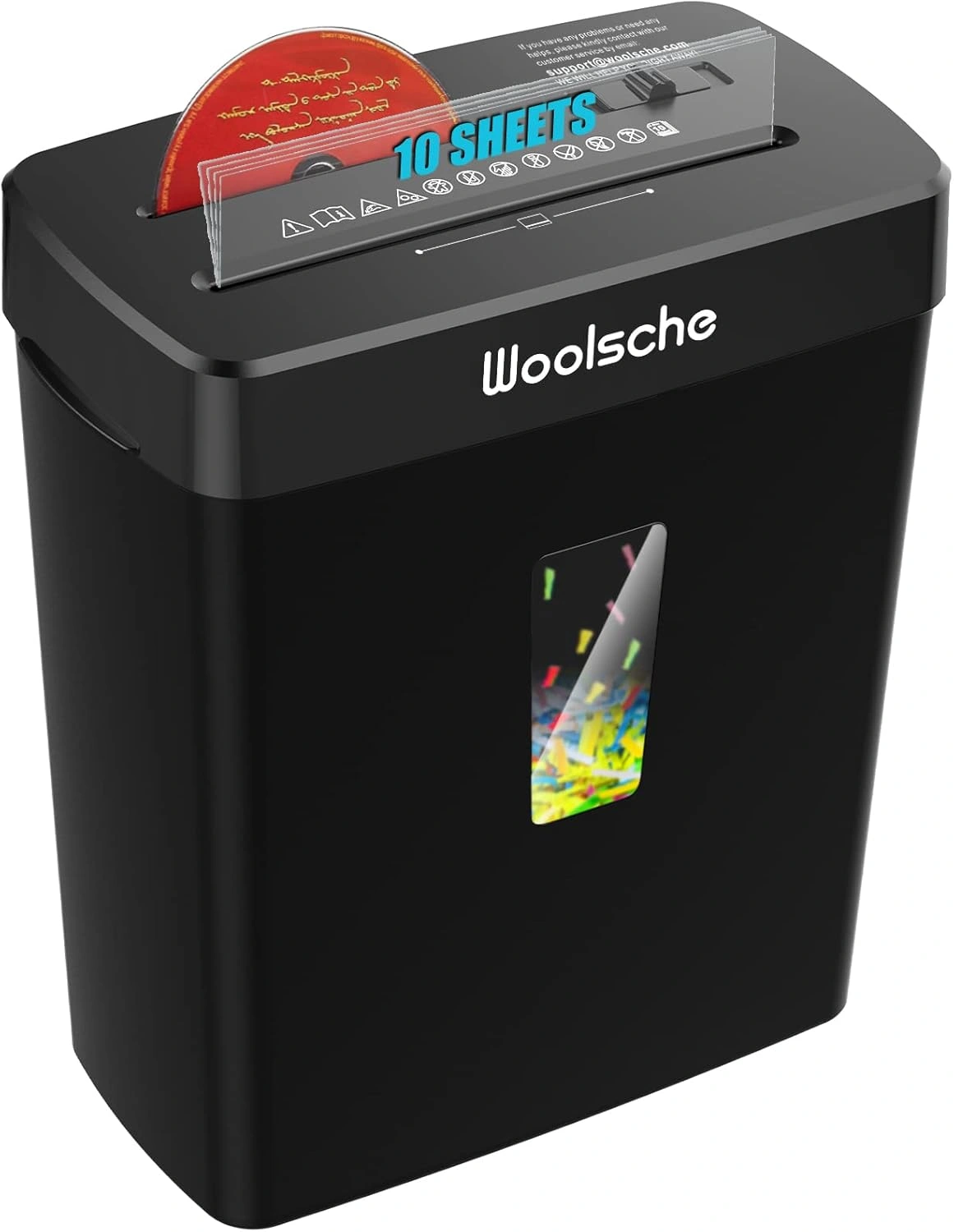 Paper Shredder 10-Sheet Cross Cut, 3.43 Gal Basket, P-4 Security Level, 3-Mode, Shreds CDs Credit Cards, Jam-Proof for Home Office - FBA Shipment