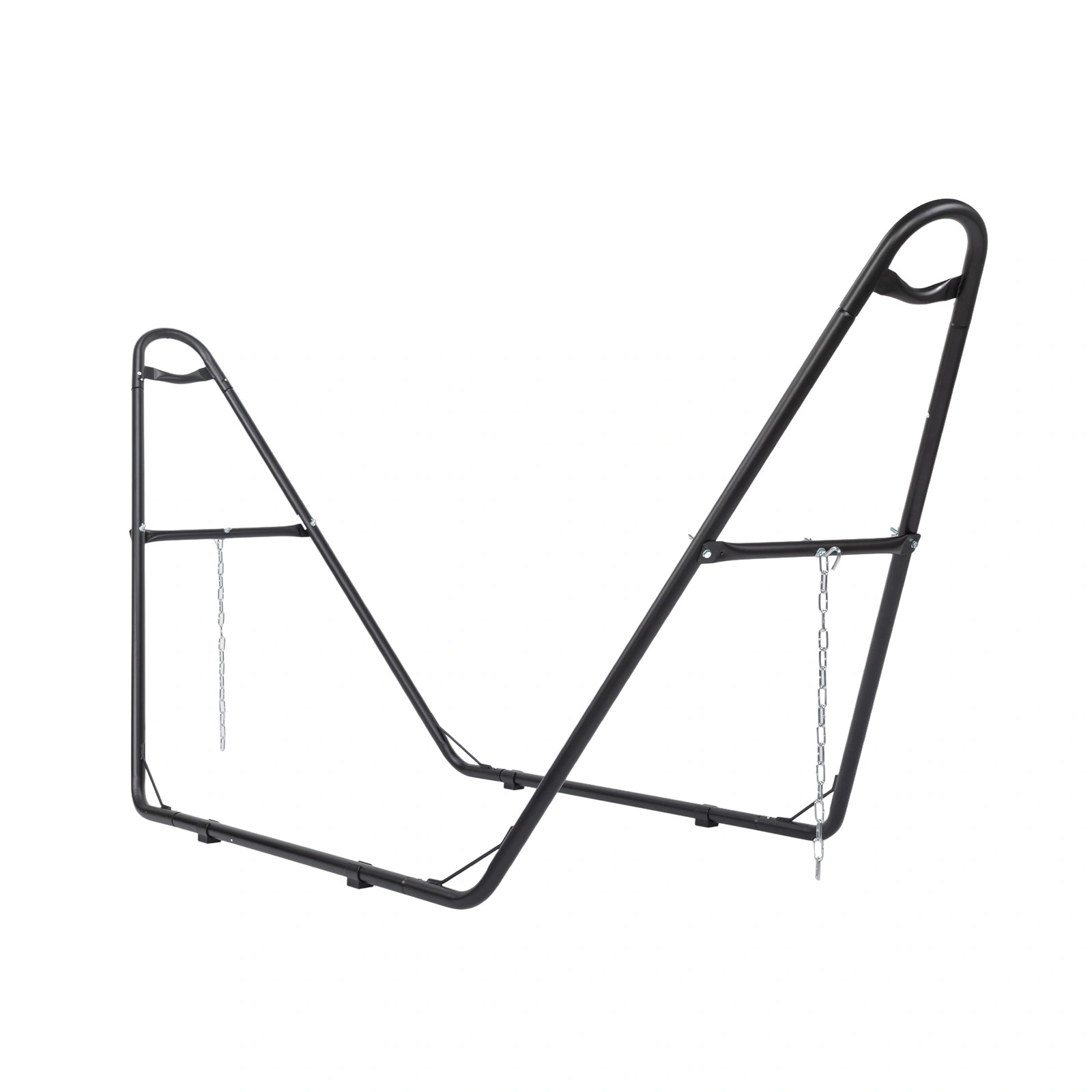 Heavy Duty Double Barrel Hammock Stand Only, Black Iron Hammock Frame for All Hammocks, Easy Assembly Hanging Stand for Garden Patio Balcony
