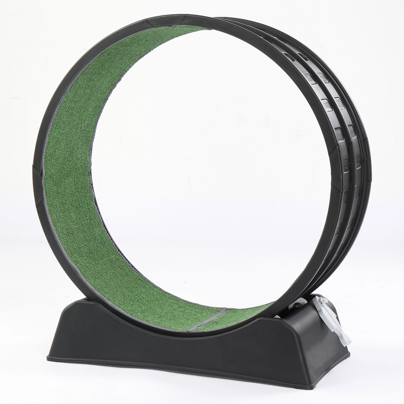 80x34x86CM Black PP Cat Treadmill Track Connector - Round Shape Green Carpet, Includes 1 Cat Teaser Stick, 15kg Weight Capacity