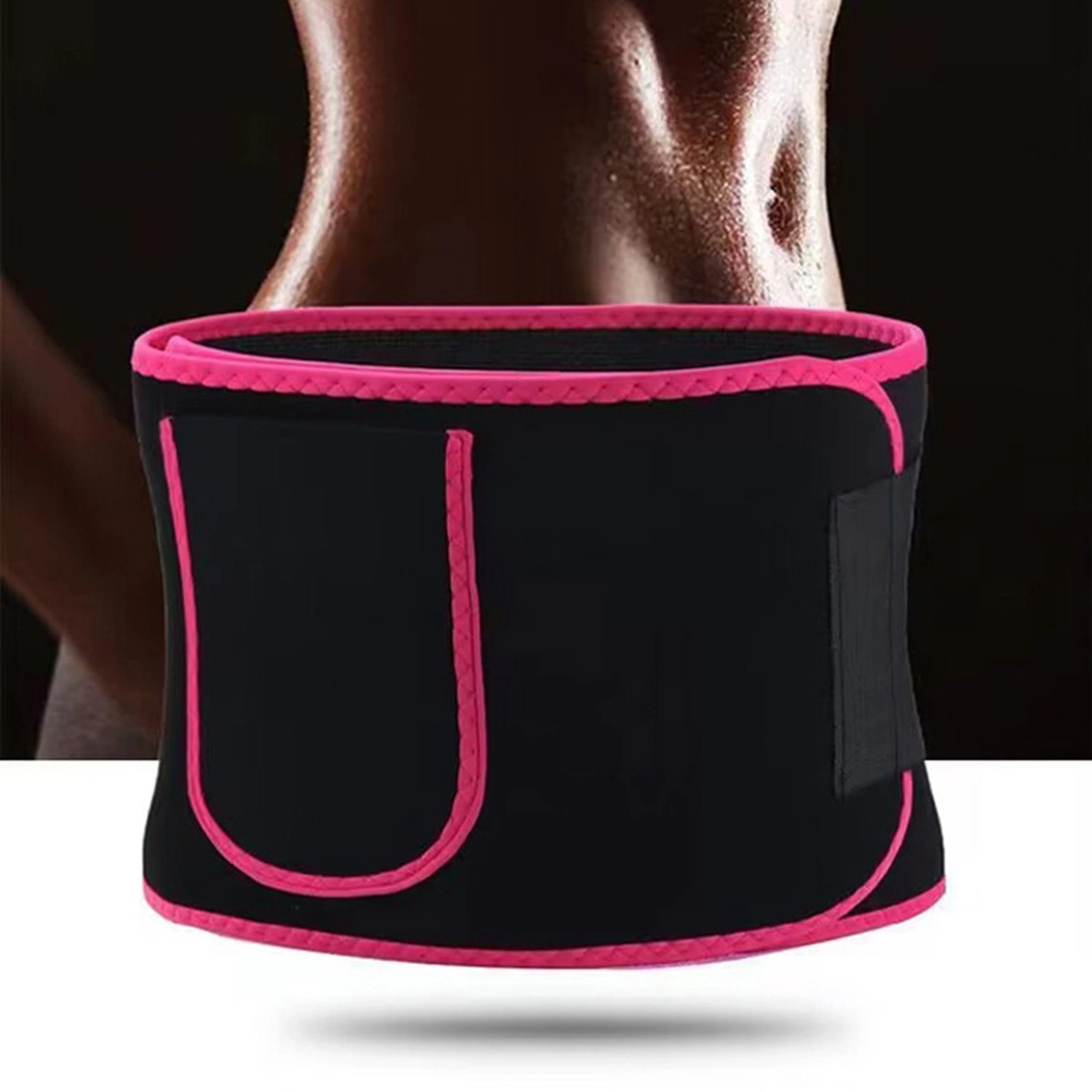 Pink-Black Waist Trimmer Belt Sport Workout Slimming Shaper with Phone Pocket