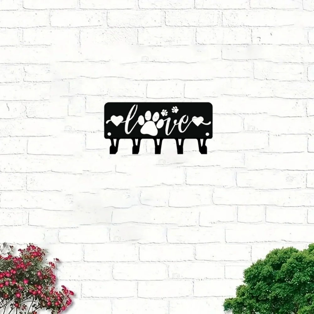 CIFbuy Adorable Dog Key Rack Metal Wall Mounted Storage Hook Organizer Entryway Decor