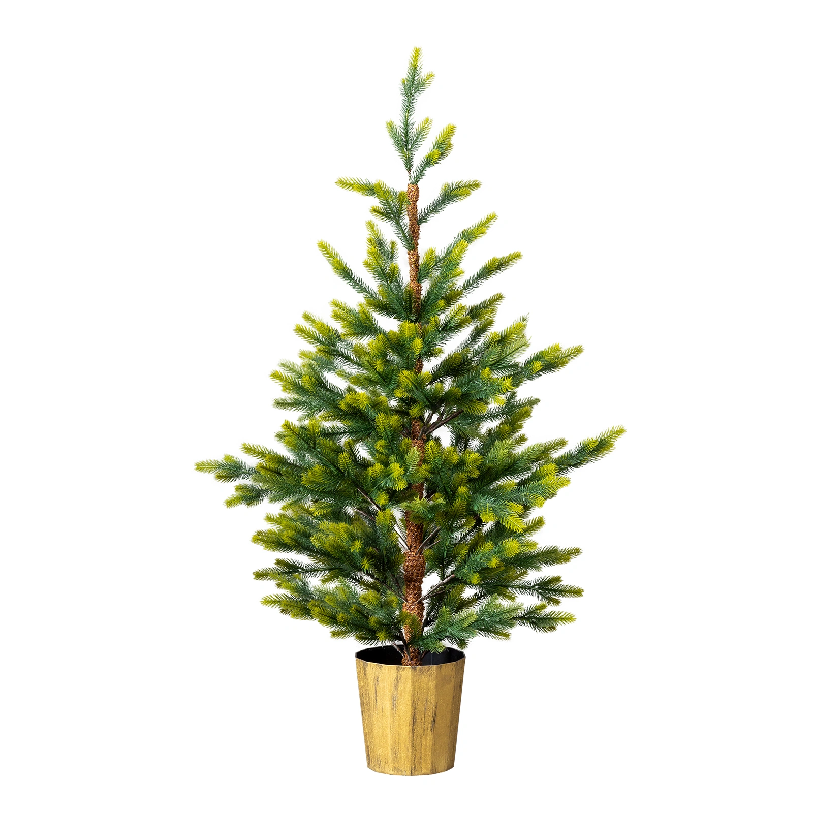 2 Pack 4FT Dual Tone Artificial Christmas Tree with Pot Stand, 119 Branch Tips, Potted Pine for Home Office Party